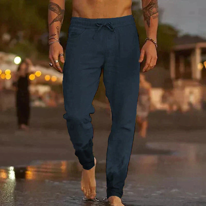 Delicate lace summer pants for women, offering a classic, relaxed fit & comfortable elastic waist.