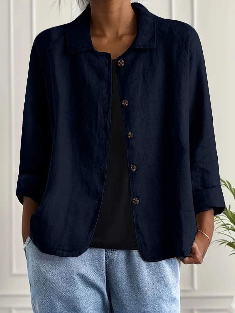 Effortless gray women's classic everyday top. Soft & versatile, great for casual chic style.