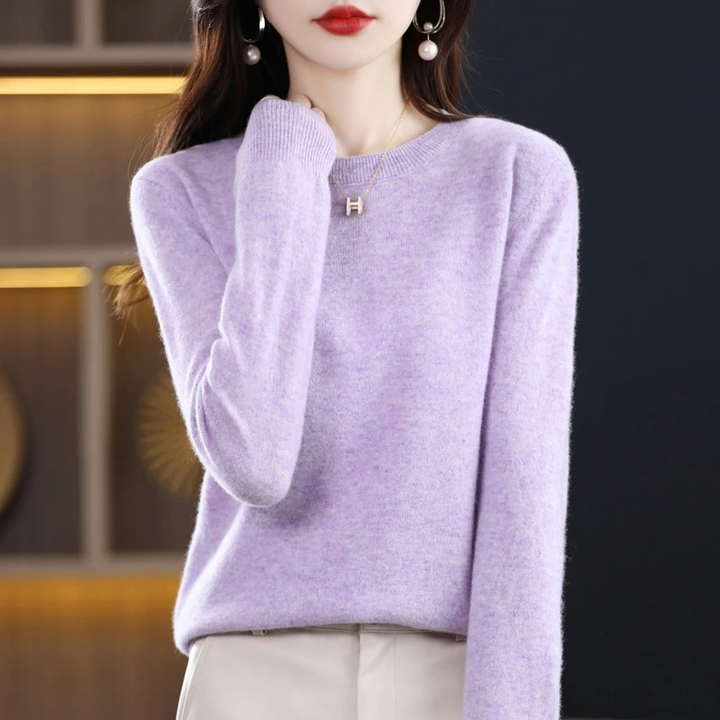Stylish and versatile round neck sweater for women