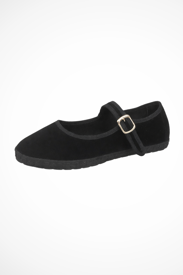Classic women's round toe Mary Jane ballet flats with a sleek buckle, ideal for work or casual outings.