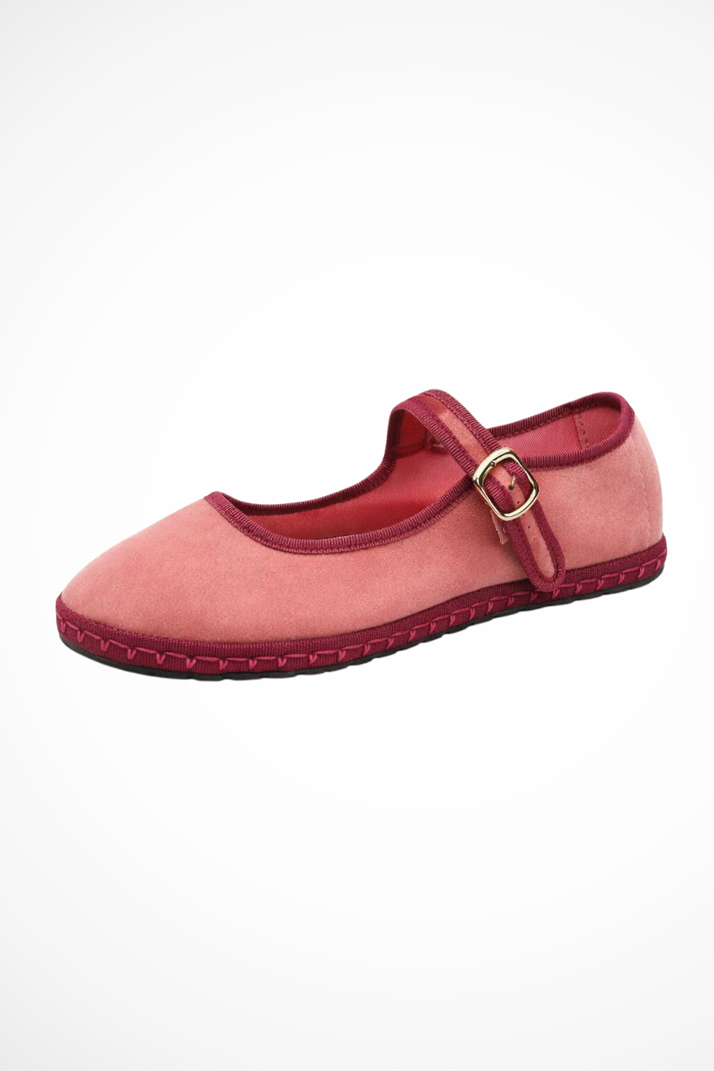Round toe women's ballet flats, perfect for casual or elegant everyday wear, with a secure buckle strap.