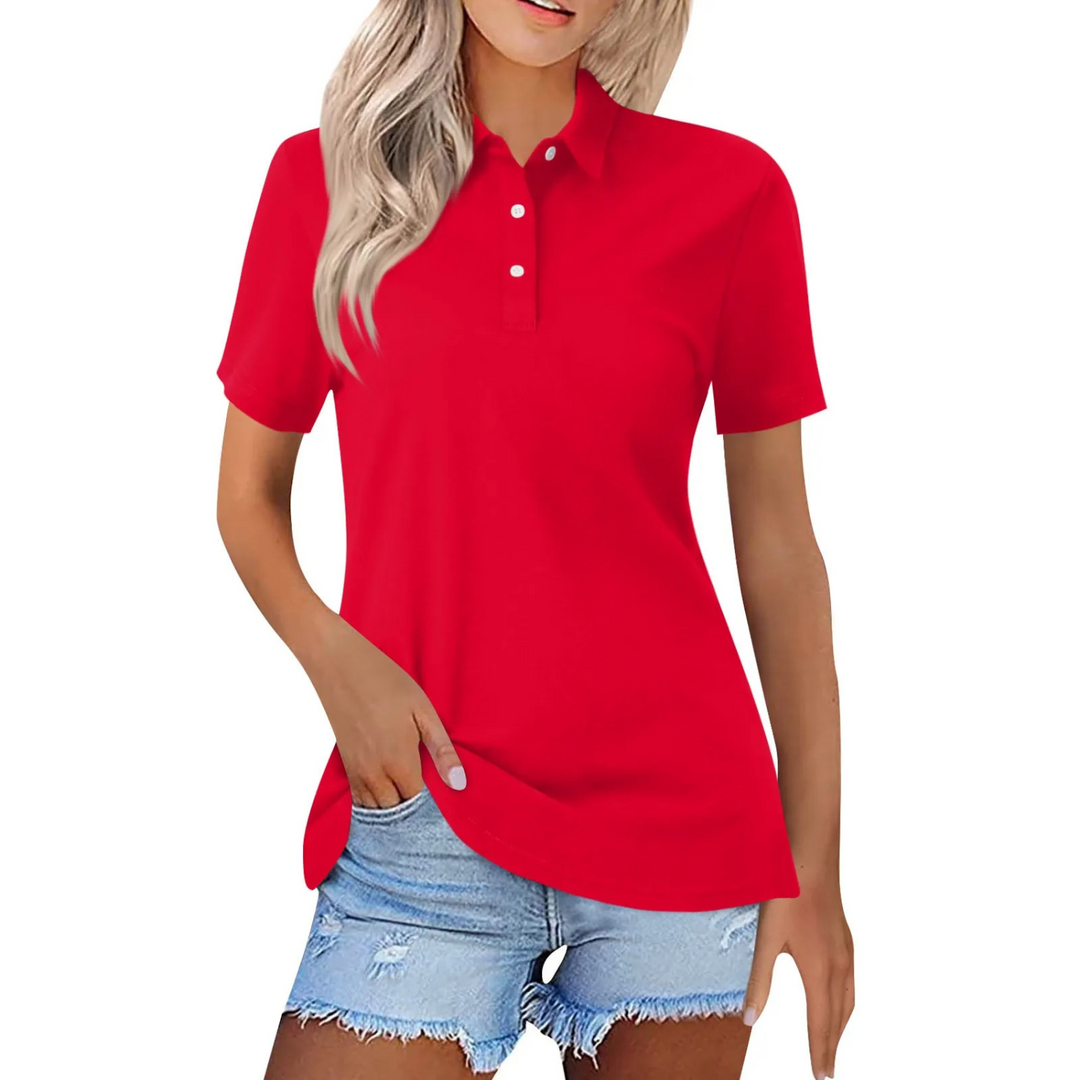 Ladies smart casual polo, a versatile and classic everyday wear top.