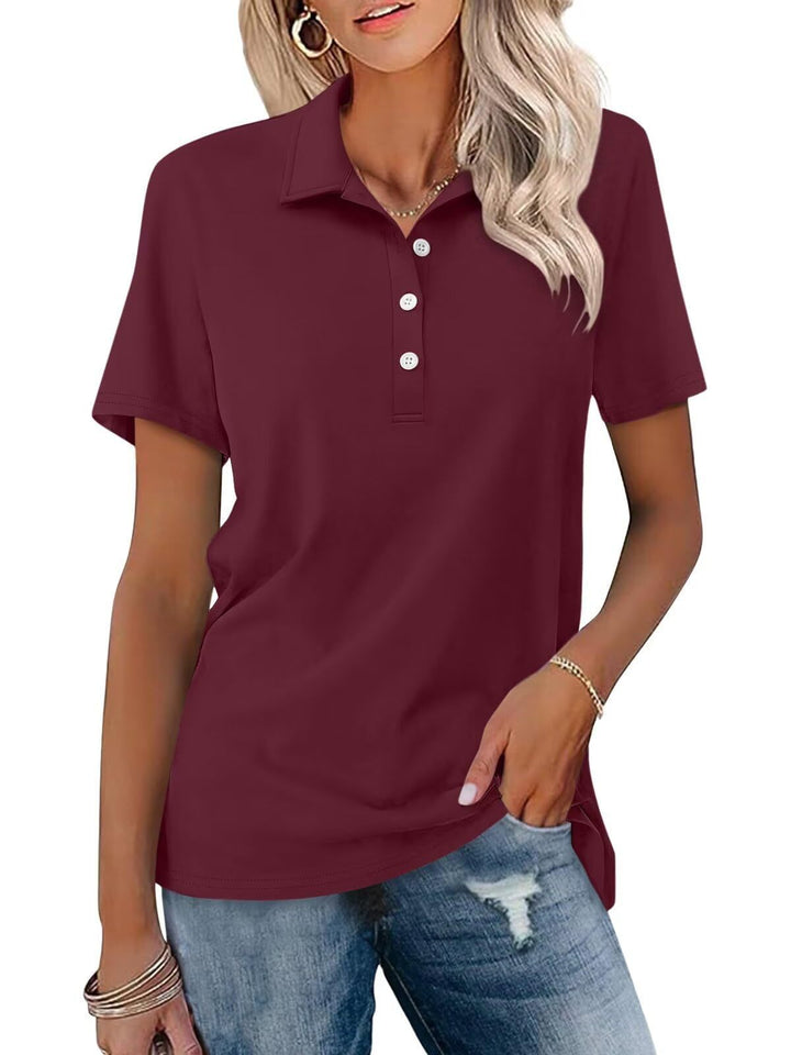 Classic short sleeve polo for women, perfect for everyday and smart casual.