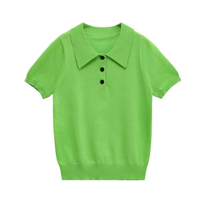 Women's polo top in a classic design, short sleeve and slim fit, ideal for layering or solo wear.