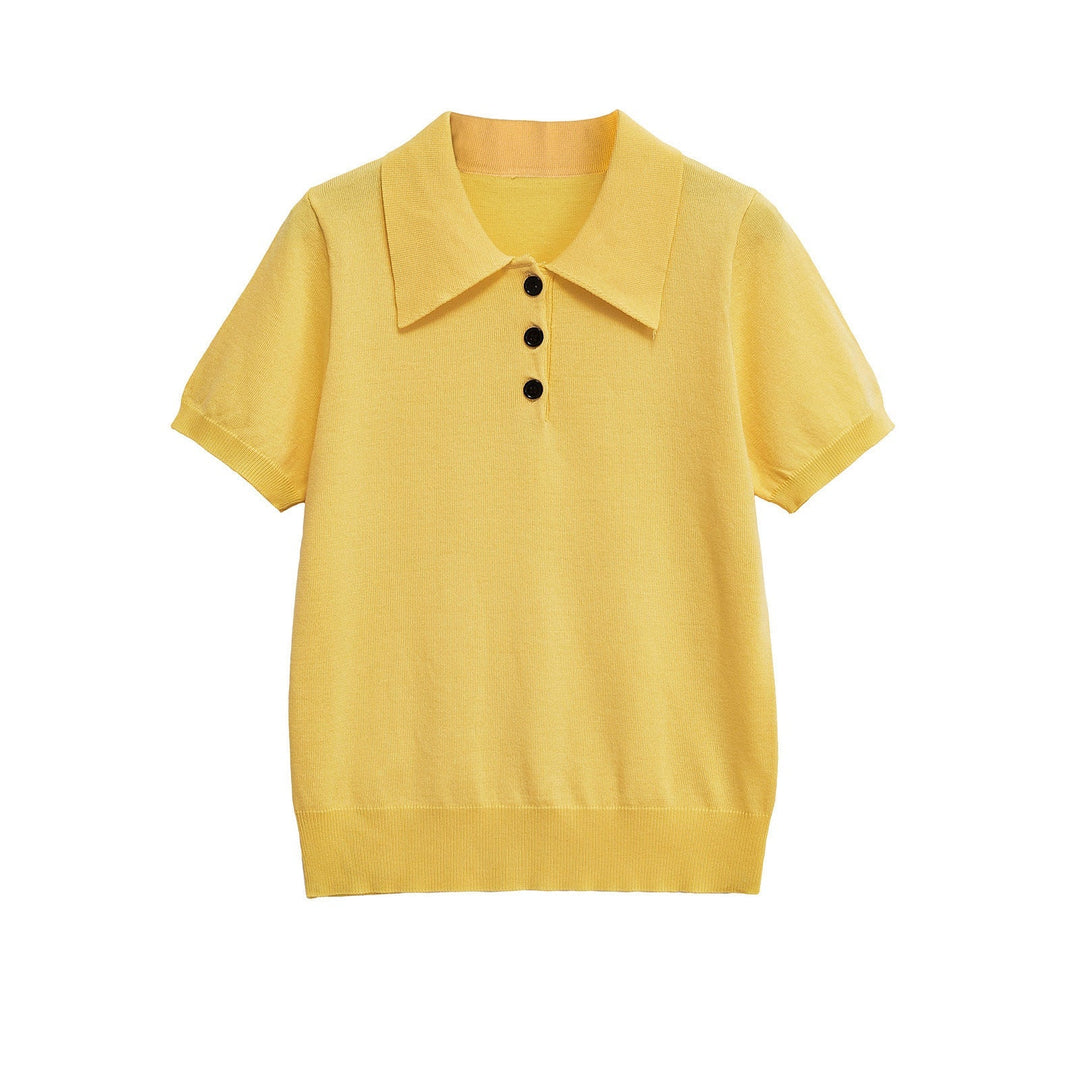 Versatile women's slim fit short sleeve polo, a comfortable and elegant shirt for various occasions.