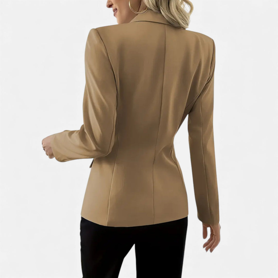 Classic women's blazer, a sophisticated choice for business meetings & elevated casual outfits.