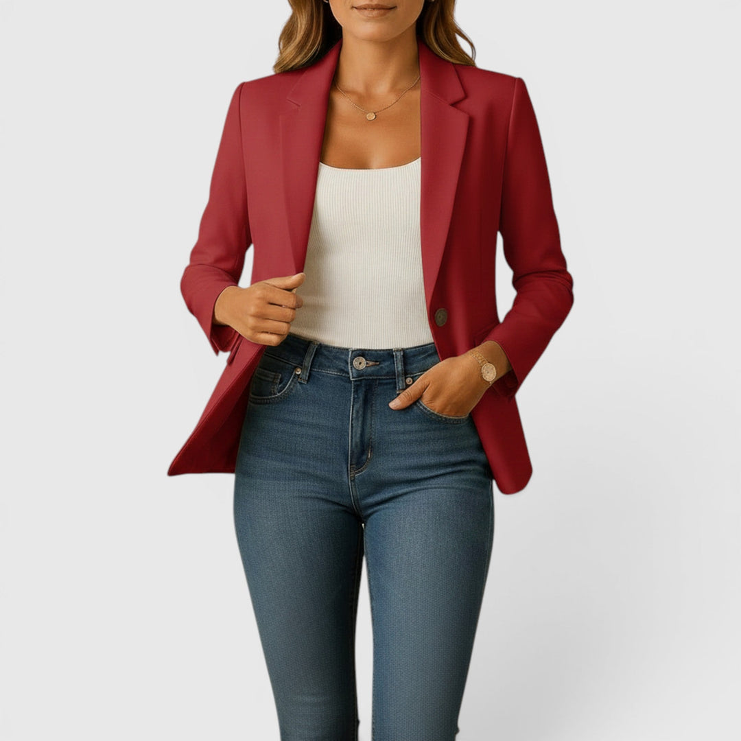 Elegant women's tailored jacket, a stretch blazer for a sophisticated professional look.