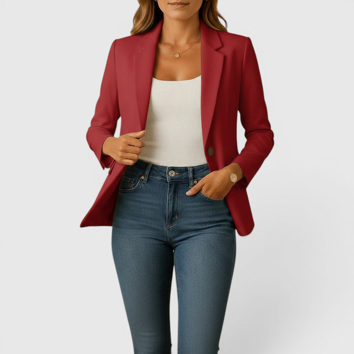 Elegant women's tailored jacket, a stretch blazer for a sophisticated professional look.