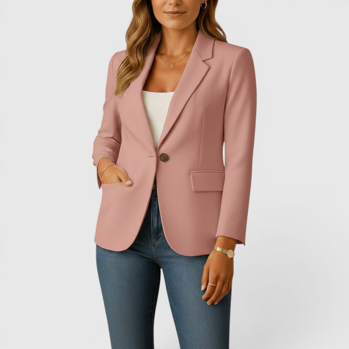 Women's classic blazer, tailored fit and stretch fabric for comfortable and stylish office wear.