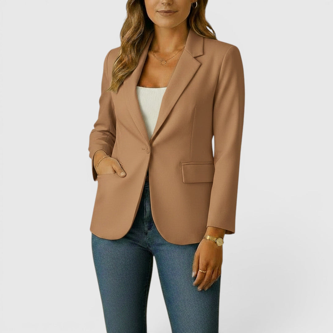 Professional women's tailored stretch blazer, perfect for modern office elegance & comfort.