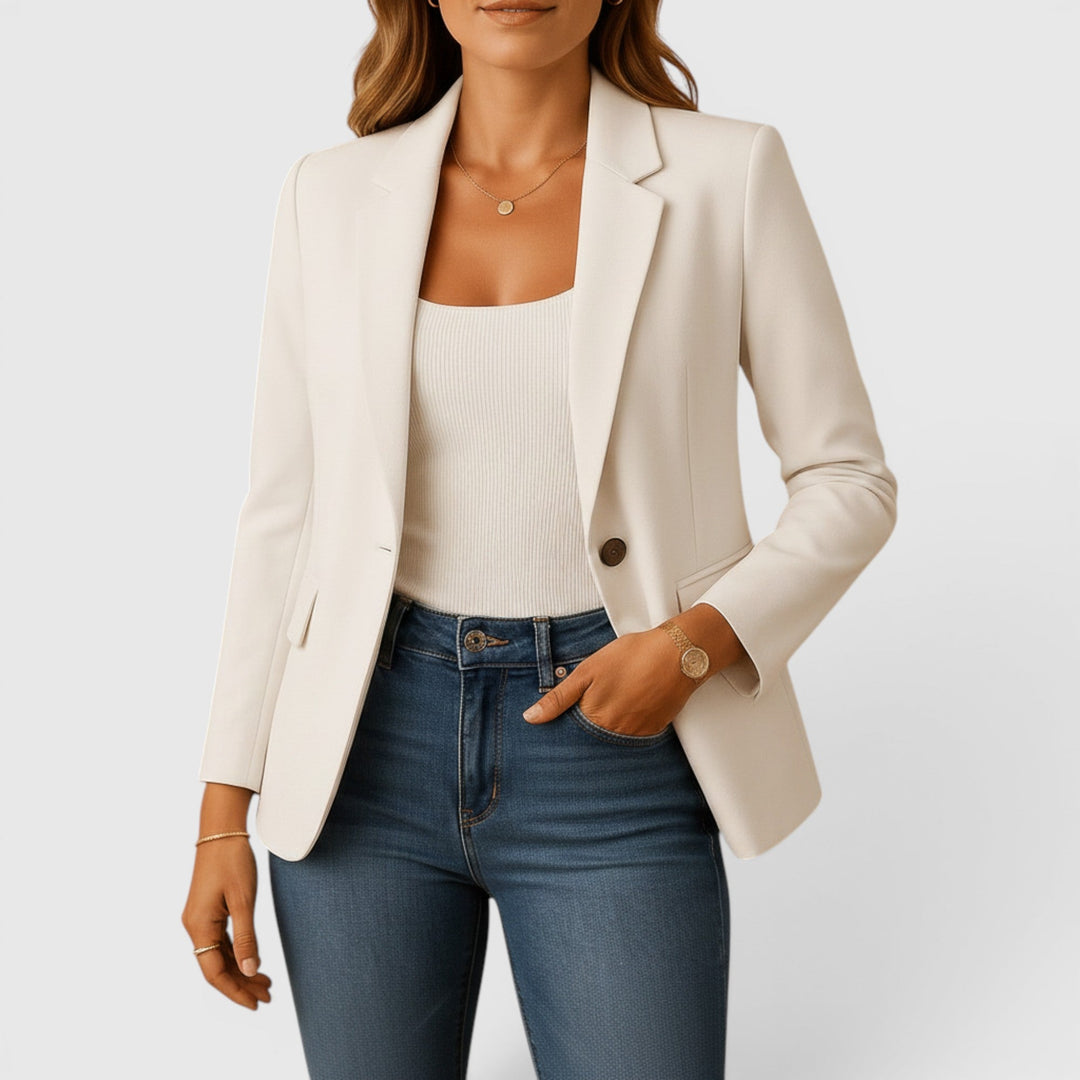 Stylish women's stretch jacket, perfect for office, business casual, or a chic layering piece.