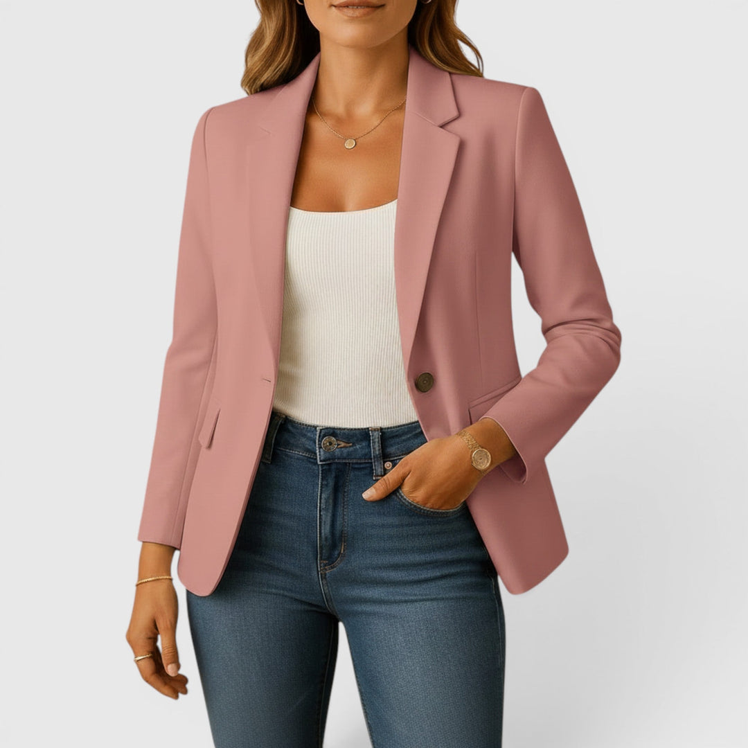 Elegant stretch tailored blazer, a versatile women's jacket for professional and chic outerwear.
