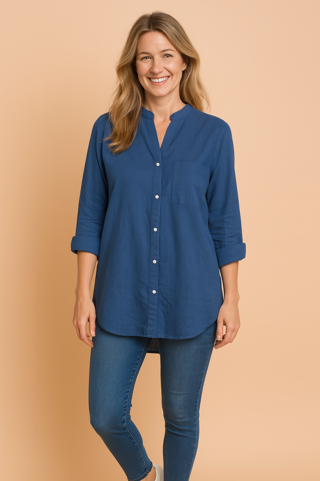 Chic button-up blouse for women, perfect for daily wear and work.