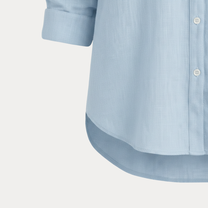 Professional look with a women's crisp button-up shirt for workwear