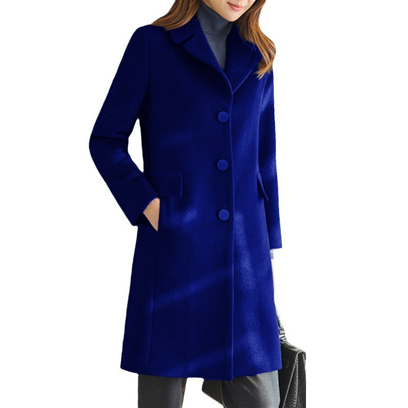 Stylish women's wool blend coat, perfect for chic winter outfits