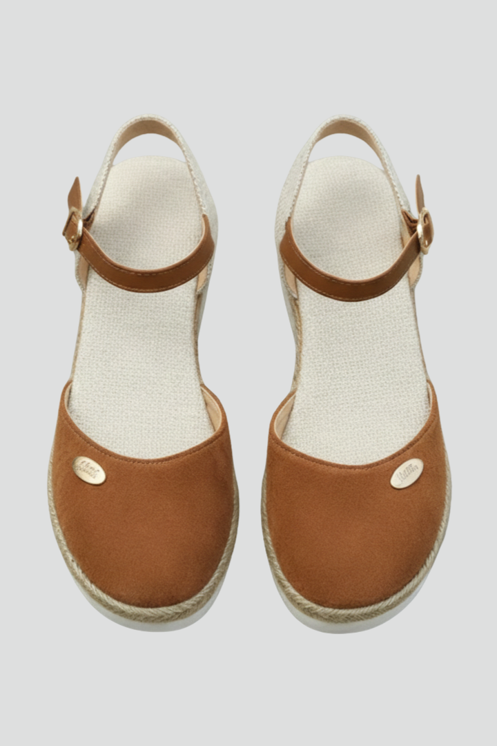 Women's closed-toe espadrille sandals with slingback strap, perfect for summer casual wear & vacation.