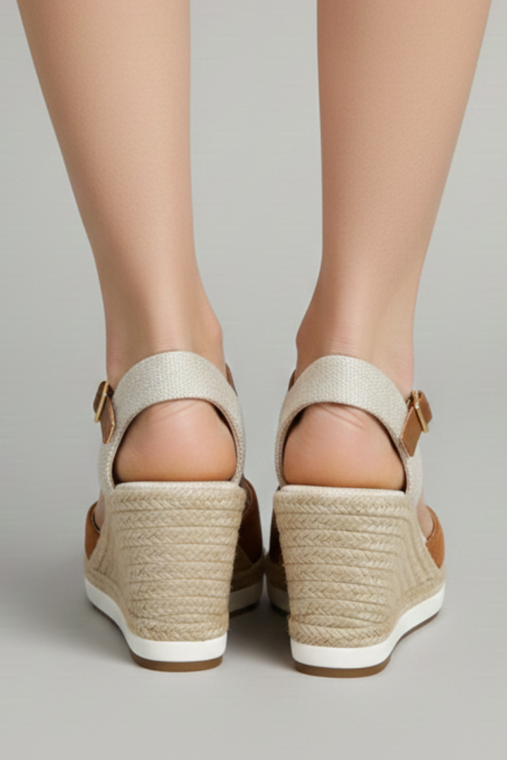 Elegant women's closed-toe espadrille sandals with a secure slingback design, versatile for any outfit.