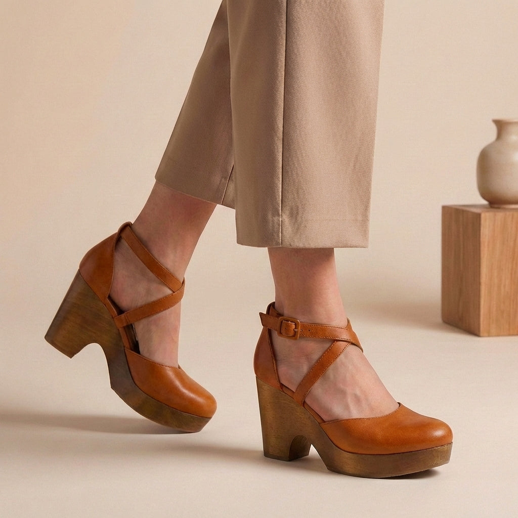 Comfortable women's closed toe wedge heels, perfect for summer
