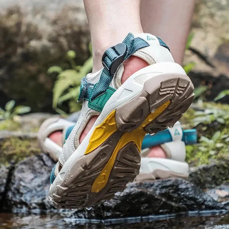 Comfortable women's closed-toe walking sandals, water-friendly for outdoor and travel wear.