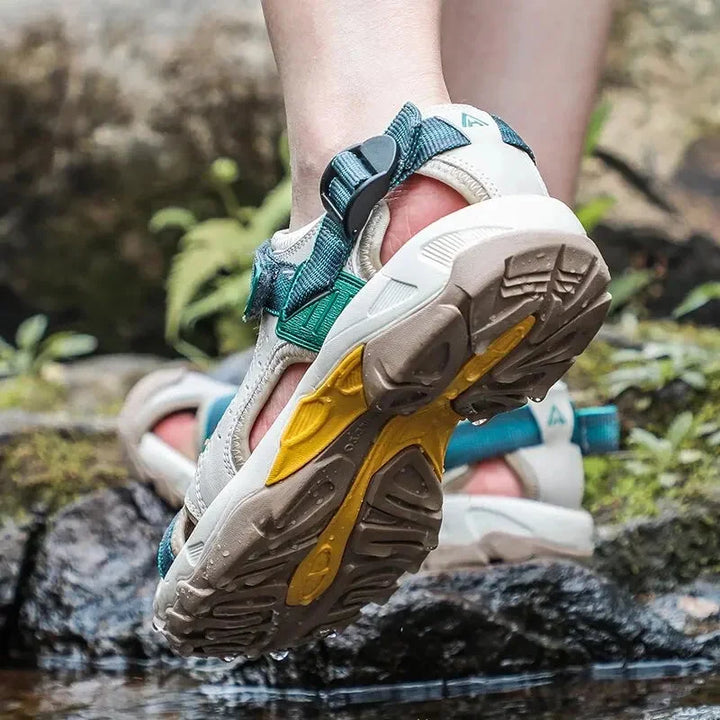 Comfortable women's closed-toe walking sandals, water-friendly for outdoor and travel wear.