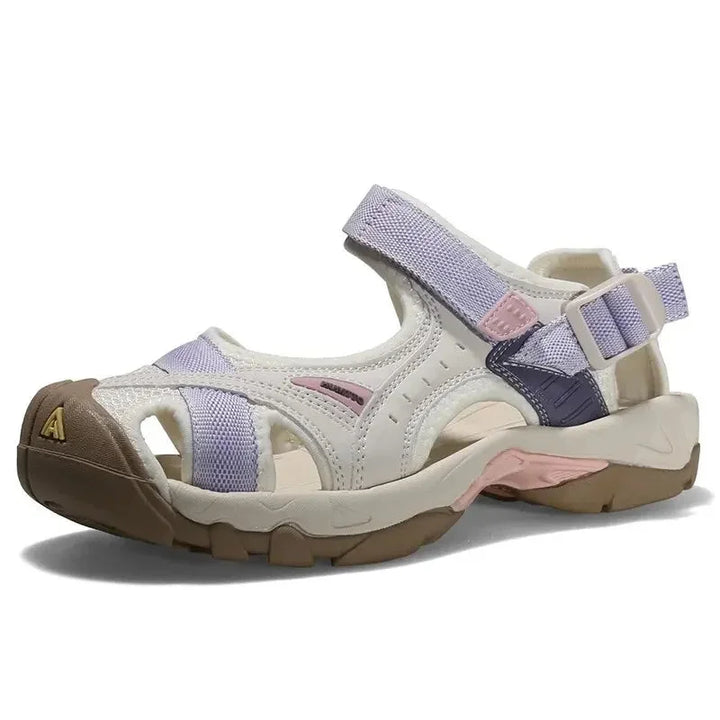 Protective women's closed-toe water sandals, ideal for outdoor adventures and wet conditions.
