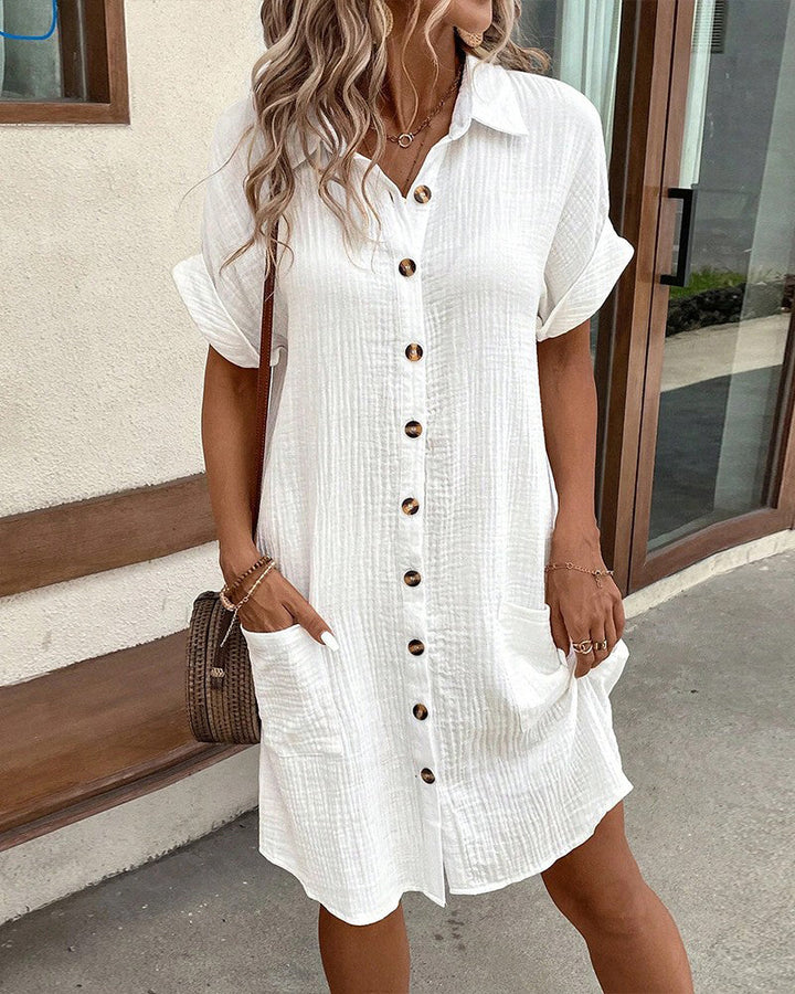 Casual chic collared mini dress for women, ideal for warm weather comfort.