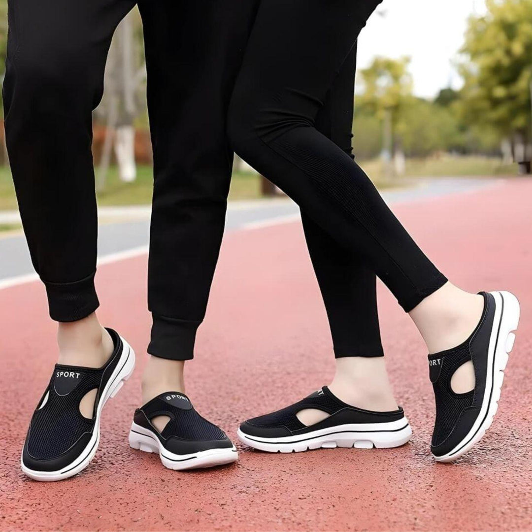 Stylish women's cutout slip-on sandals, ideal casual footwear for warm weather and comfort.