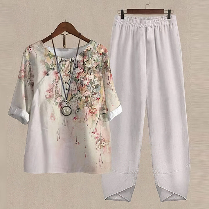 Relaxed fit women's two-piece shirt and trousers set, designed for ultimate comfort and versatile wear.