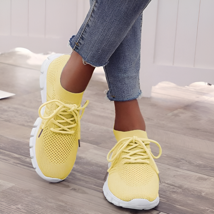 Pair of women's comfortable sneakers, showcasing their versatile fashion style.