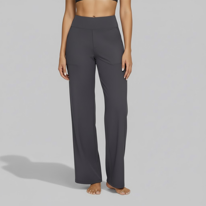 Women's casual everyday stretch pants, made with soft, flexible fabric for comfort.