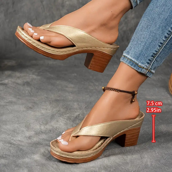 Stylish women's heeled sandals, comfortable and elegant. Ideal dress footwear for all-day summer wear.