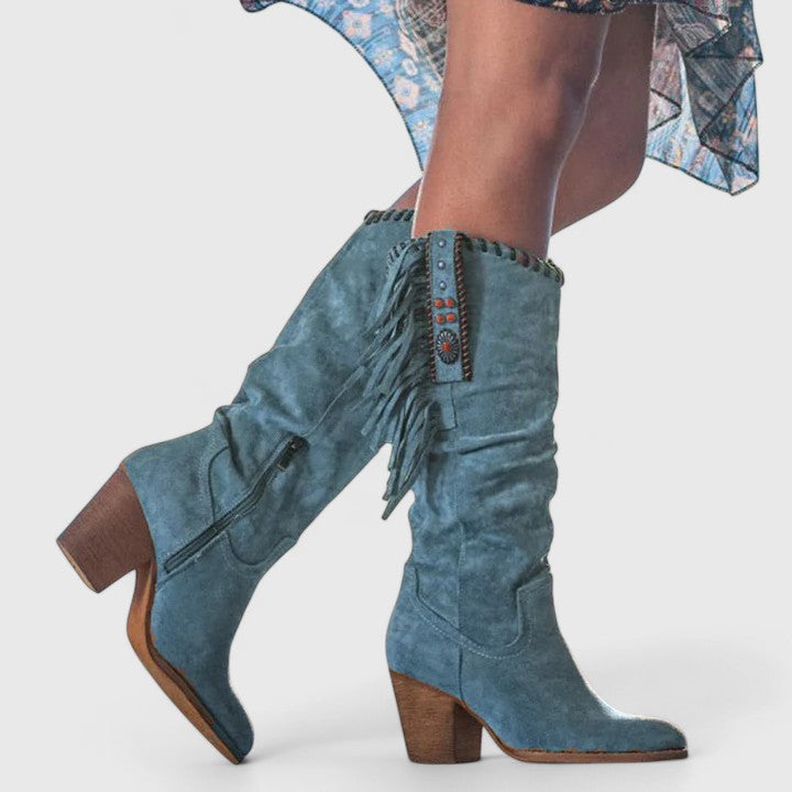 Brown orthopedic women's boots providing excellent arch support for foot health and comfortable walking.