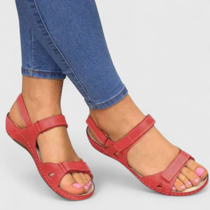 Women's comfortable orthopedic sandals with arch support for everyday pain relief.