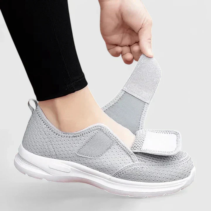 Supportive women's orthopedic comfort shoes with arch support for daily walking & foot relief.