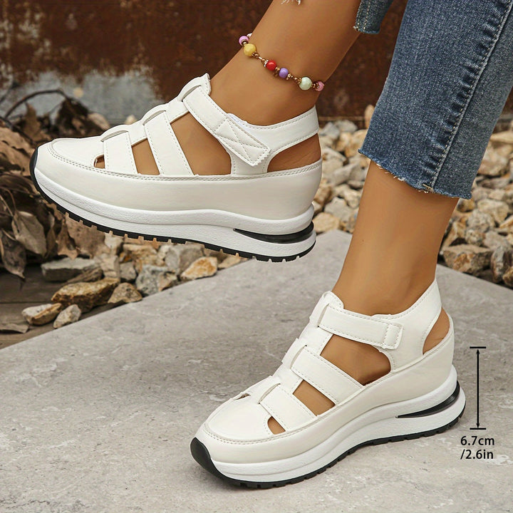 Comfortable women's walking sandals, platform design with a soft footbed for summer.
