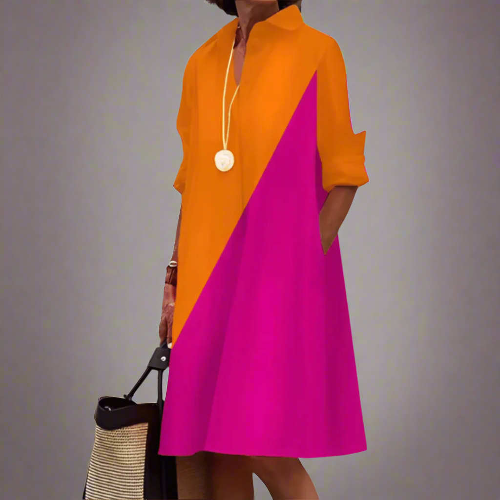 Elegant women's short sleeve polo dress. Comfortable and versatile, perfect casual wear for spring & summer.
