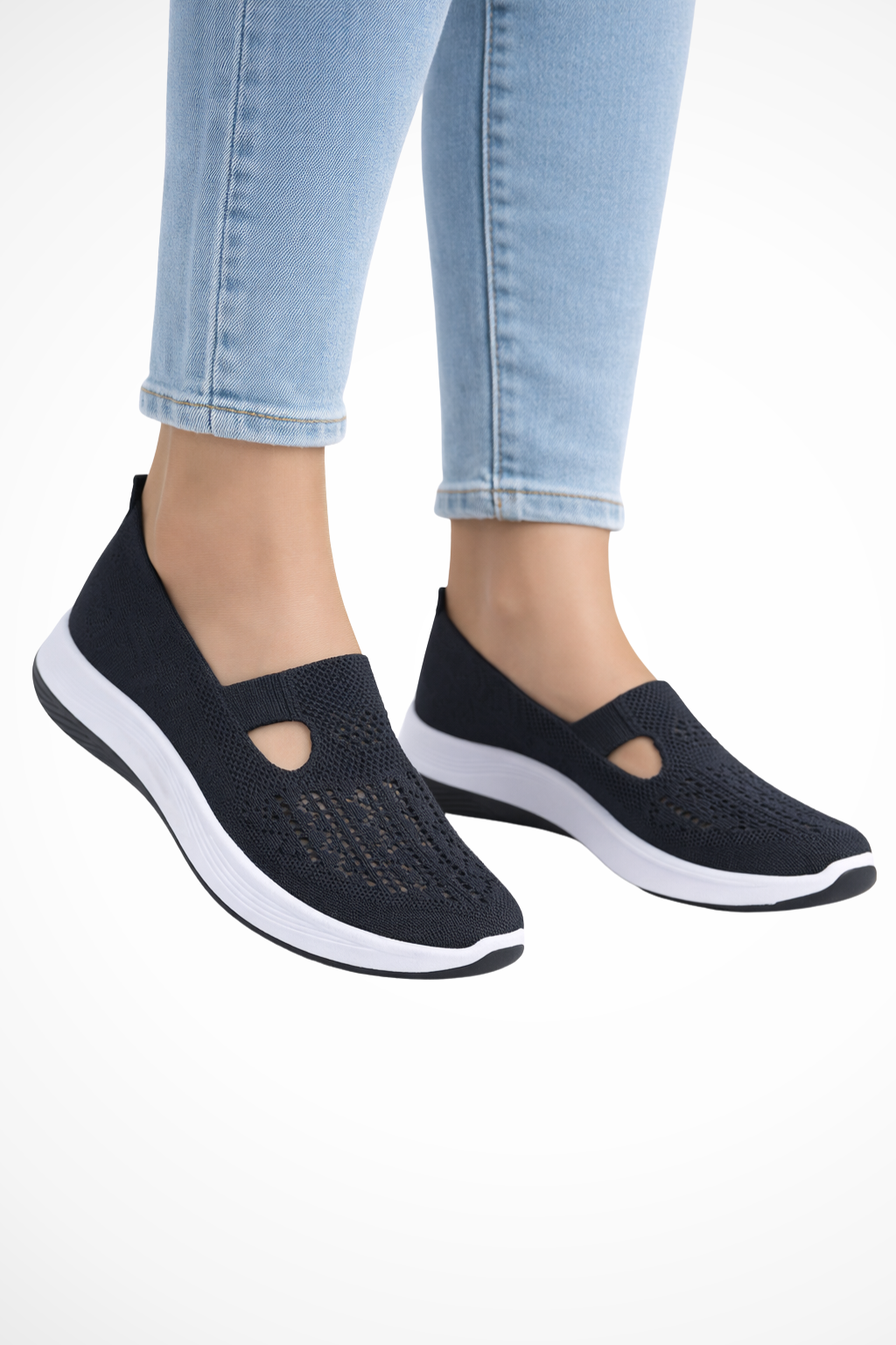 Women's comfortable slip-on casual trainers, lightweight fashion sneakers for everyday style.