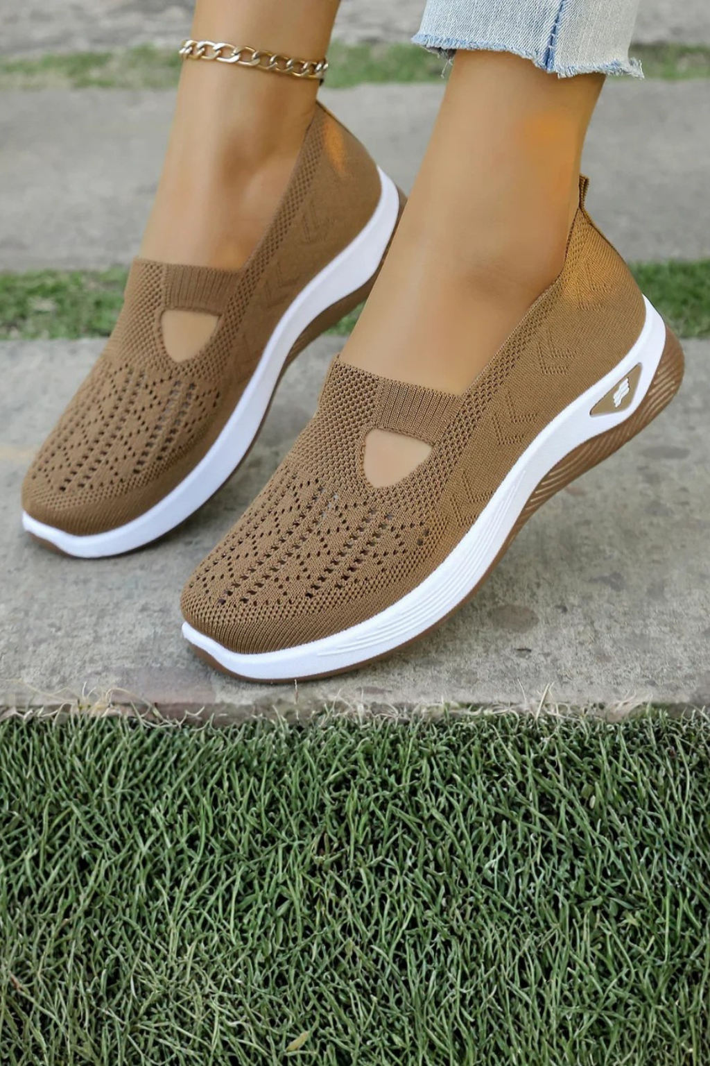 Effortless style with women's slip-on trainers, comfortable and fashionable casual sneakers.