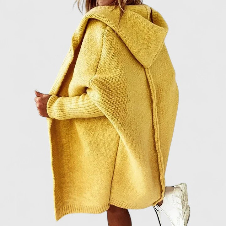 Soft knit oversized hooded cardigan for women. Cozy, comfortable & versatile layering piece, great for casual wear.