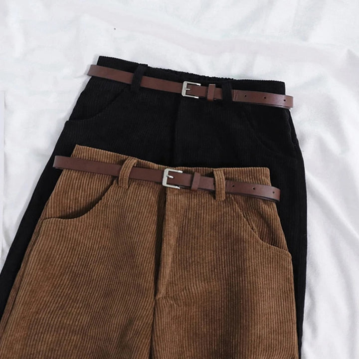 Women's Corduroy Trousers - High Waist, Relaxed Fit