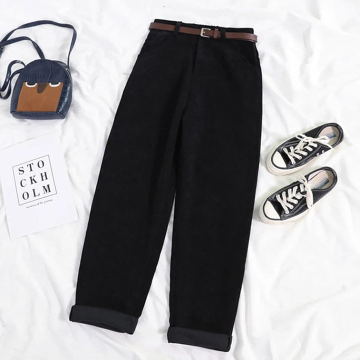 Women's Corduroy Trousers - High Waist, Relaxed Fit