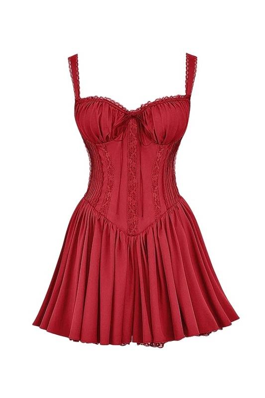 Women's elegant corset flare A-line mini dress, perfect for parties, cocktails & date nights.