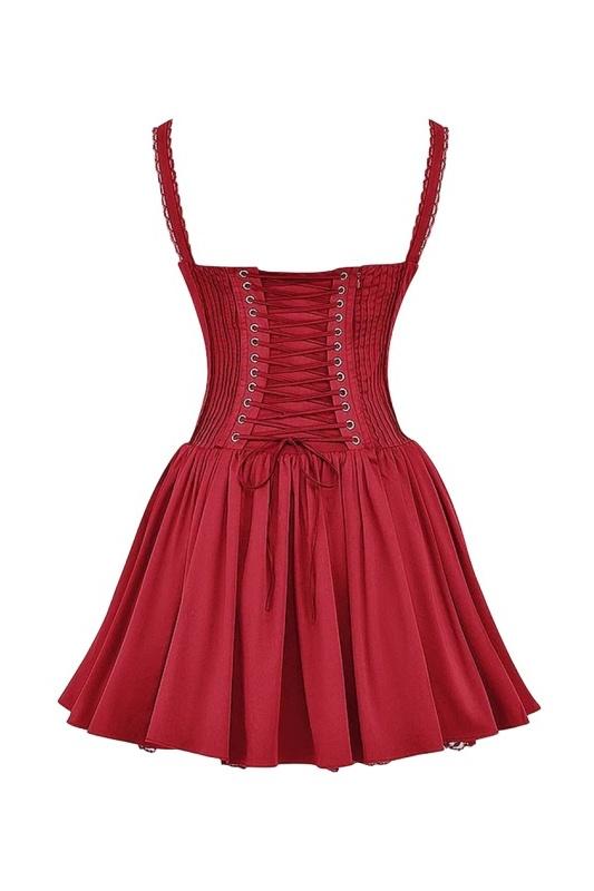 Sweetheart neckline corset mini dress for women, a stylish A-line flare party & celebration dress.