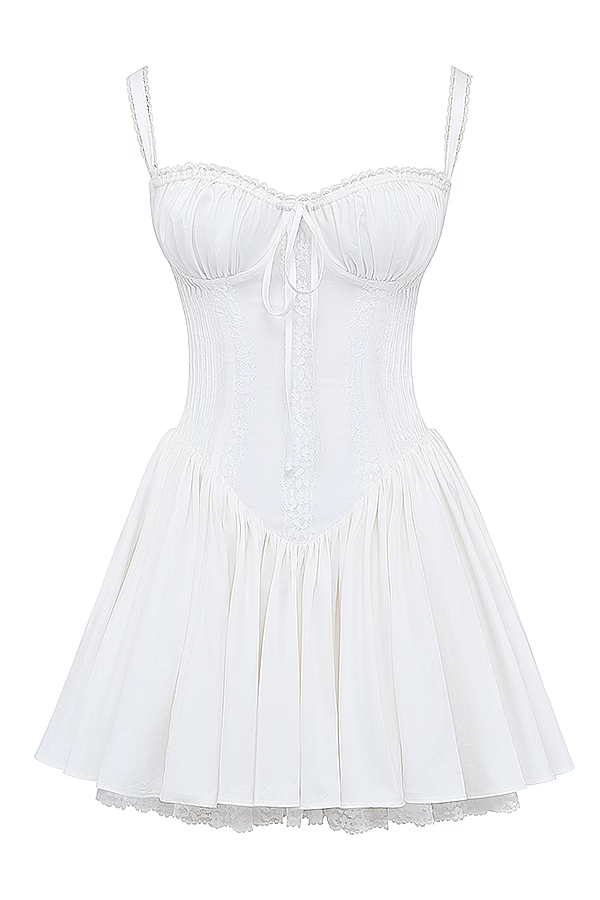 Women's corset flare mini dress. Sweetheart A-line design, perfect for party & date night.