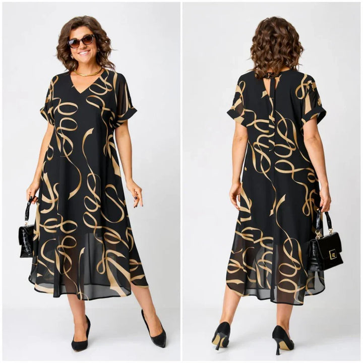 Elegant women's midi dress with a comfortable fit, ideal for versatile everyday style.