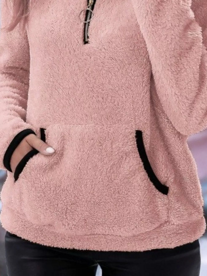 Everyday comfort women's half-zip sweater, perfect for winter layering.