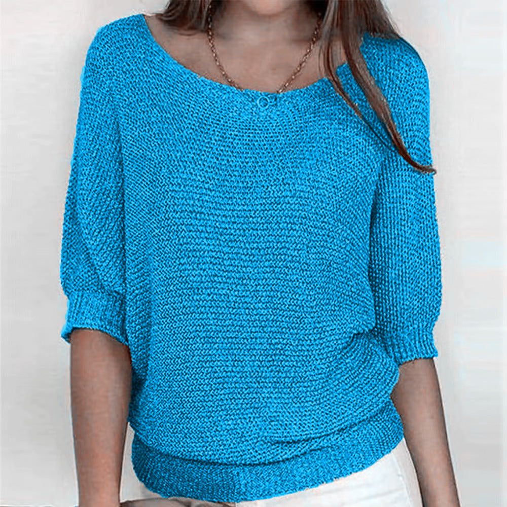 Chic women's long sleeve sweater for winter fashion. Versatile & flattering, perfect for layering.