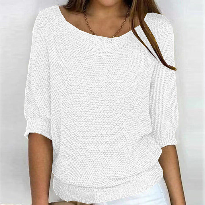 Warm women's long sleeve sweater, a cozy knit layering top with a flattering & comfortable fit.