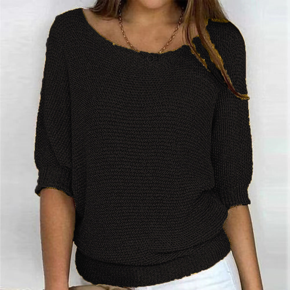 Flattering women's long sleeve sweater. Soft, cozy knit ideal for elegant casual & winter fashion.
