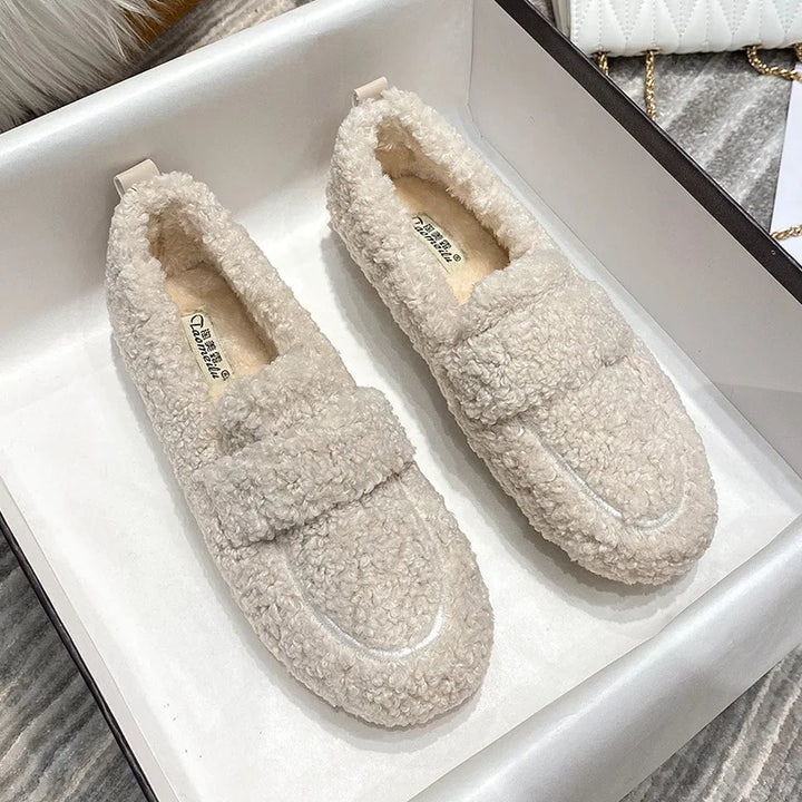 Women's cozy Lana teddy loafers, ideal for warm, comfortable indoor & outdoor winter wear.